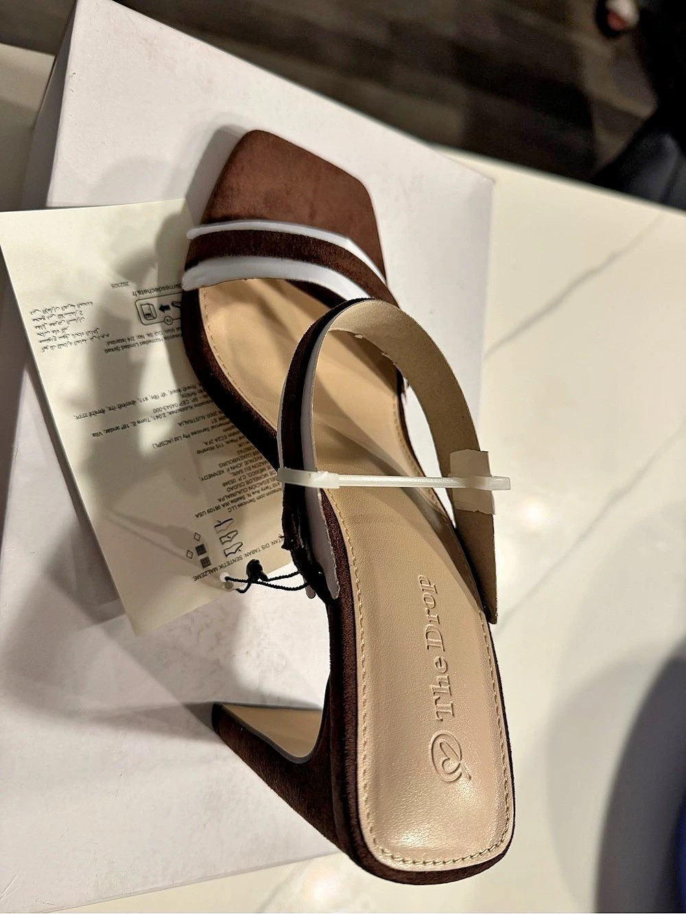 Sam Edelman Brown & White Block Heel Sandals NWT